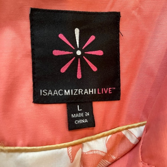 Isaac Mizrahi lightweight Coral Trench Coat L - Picture 11 of 16